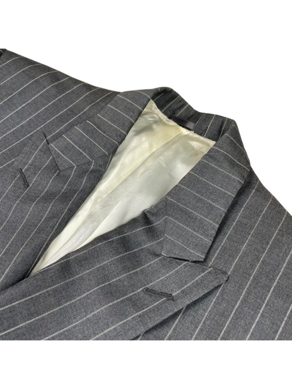 Turnbull & Asser Men's Surgeons Cuffs Double Breasted Blazer Gray Stripe • 44R